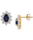 ფოტო #6 პროდუქტის Sapphire (1-1/3 ct. t.w.) and Diamond Accent Stud Earrings in 10k White Gold (Also in Emerald)