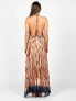 Фото #3 товара Платье макси Pinko "Parlami" - длинное, с подкладкой, с V-образным вырезом, с глубоким вырезом на спине.