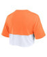 ფოტო #3 პროდუქტის Women's Orange/White Tennessee Volunteers Oversized Badge Colorblock Cropped T-Shirt