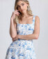 Women's Toile-Print Linen-Blend Fit & Flare Dress