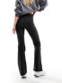 River Island high rise coated flare jeans in black