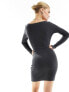 Bershka bodycon mini dress in dark grey