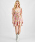 Фото #7 товара Juniors' Floral-Print Tiered Fit & Flare Dress