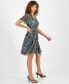 Фото #3 товара Women's Felicia Flutter-Sleeve Flare Dress