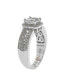 Suzy Levian Sterling Silver Cubic Zirconia Asscher Cut Brown Engagement Ring