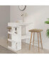 Bar Table with Storage Rack White 39.4"x19.7"x40" Engineered Wood