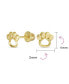 ფოტო #4 პროდუქტის Unisex Tiny Mini BFF Animal Puppy Kitten Pet Dog Lover Cat Open Paw Print Stud Earrings For Women Teen Real 10K Yellow Gold Safety Clutch Screw back