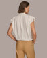 Women's Button-Front Short Sleeve Blouse