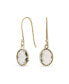 ფოტო #1 პროდუქტის Classic Elegant Genuine 10K Gold Faceted Briolette Gemstone Bezel Set Oval Aquamarine Dangle Drop Earrings For Women Wire Fish Hook