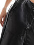 Фото #3 товара Only faux leather straight leg trousers in black