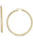 ფოტო #1 პროდუქტის Textured Large Hoop Earrings in 14k Gold-Plated Sterling Silver