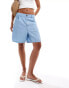 Mango bermuda denim look shorts in light blue