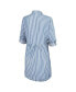 Фото #3 товара Women's Blue/White Philadelphia Eagles Chambray Stripe Cover-Up Shirt Dress