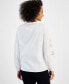 Фото #2 товара Women's Metallic Embroidered V-Neck Top, Created for Macy's