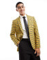 Twisted Tailor austens check suit jacket in yellow