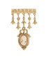 Gold-Tone Cameo Drop Barpin