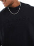 Abercrombie & Fitch embossed logo crew neck sweatshirt in black