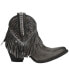 Фото #1 товара Corral Boots E1435 Black Studs & Fringe Round Toe Cowboy Booties Womens Size 6.5