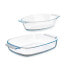 Set of trays Transparent Borosilicate Glass 700 ml 2 L (6 Units)