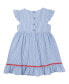 ფოტო #5 პროდუქტის Little Girls Nautical Flutter Sleeve Seersucker Dress
