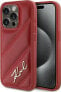 Karl Lagerfeld Karl Lagerfeld KLHCP15XPQDSMGR iPhone 15 Pro Max 6.7" czerwony/red hardcase Diagonal Quilted Script