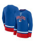Фото #1 товара Men's Blue New York Rangers Back Pass Lace-Up Long Sleeve T-shirt