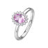 Elegant silver ring Fancy Vibrant Pink FVP73