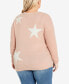 Фото #2 товара Plus Size Miley Star Round Neck Sweater