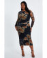 Plus Size Floral Mesh Round Neck Maxi Dress