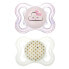 Supreme Night Pacifier, 0-6 Months, Pink/Clear, 2 Count