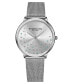 ფოტო #1 პროდუქტის Women's Silver Tone Mesh Stainless Steel Bracelet Watch 38mm