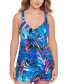 Фото #1 товара Плавательное платье Swim Solutions с принтом и бантом, для женщин - Macy's