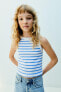 Striped ribbed top