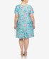 Фото #2 товара Plus Size Floral Short Sleeve Knee Length Dress