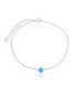 Sterling Silver Blue Opal Disc Anklet