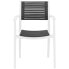 Фото #6 товара Krzesło plastikowe z oparciem ażurowym na taras balkon 4 szt. czarno-białe