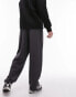 Topman textured baggy leg jogger in charcoal Черный, S - W32 - фото #4