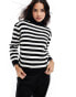 Фото #1 товара Threadbare high neck oversized jumper in monochrome stripe