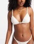 Stradivarius ruched detail bikini top in ecru