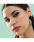 ფოტო #3 პროდუქტის Women's Black Textured Geometric Drop Earrings