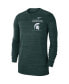 Фото #3 товара Men's Green Michigan State Spartans 2021 Sideline Velocity Performance Long Sleeve T-shirt