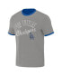 Фото #2 товара Men's Darius Rucker Collection by Royal, Gray Los Angeles Dodgers Two-Way Ringer Reversible T-shirt