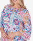 ფოტო #3 პროდუქტის Plus Size Eclectic Knit Top