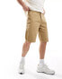 Brave Soul cotton twill worker carpenter shorts in stone