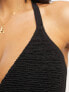 Ivory Rose Fuller Bust mix and match underwire bikini top in black crinkle