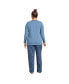 ფოტო #3 პროდუქტის Women's Plus Size Knit Pajama Set Long Sleeve T-Shirt and Pants
