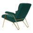 Кресло DKD Home Decor 8424001795499 Позолоченный Металл полиэстер Зеленый (69 x 90 x 90 cm)