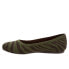 Фото #4 товара Softwalk Sonora S2013-327 Womens Green Wide Leather Ballet Flats Shoes 6.5