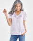 Фото #1 товара Women's Embroidery Vacay Top, Created for Macy's