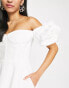 Фото #6 товара Bardot ruffle sleeve corset mini dress in white